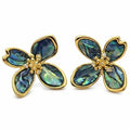 Gold Tone Flower Stud Earrings for Women Four Petal Fashion Jewelry Gift Set Floral Earrings