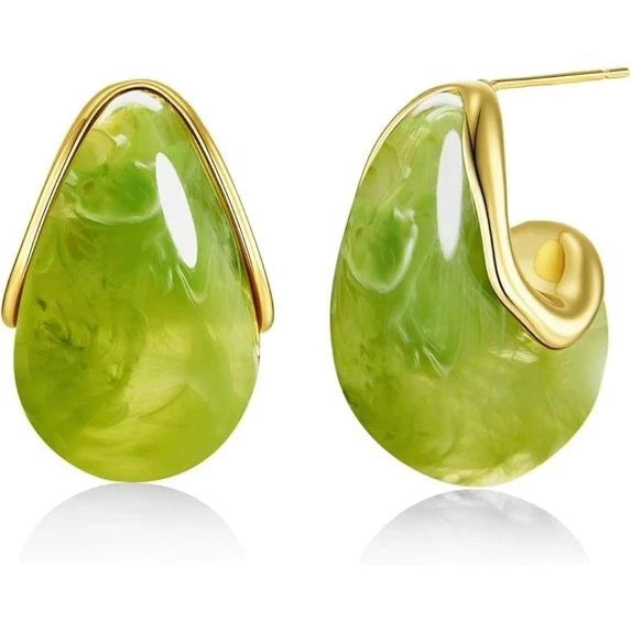 Gold Tone Teardrop Earrings for Women Simulated Stone Fashion Jewelry Gift Set Elegant Drop Earrings