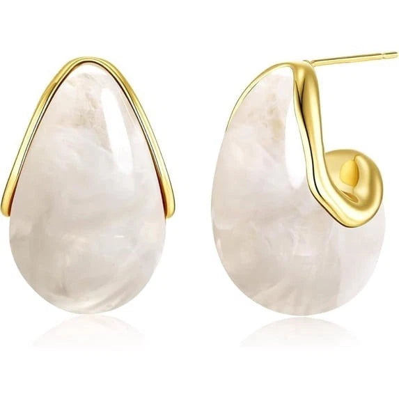 Gold Tone Teardrop Earrings for Women Simulated Stone Fashion Jewelry Gift Set Elegant Drop Earrings
