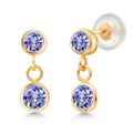 14K Yellow Gold Tanzanite Drop Dangle Earrings for Women 0.90 Cttw Gemstone Fine Jewelry